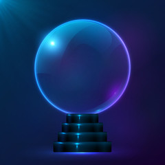 Blue vector magic spiritual ball