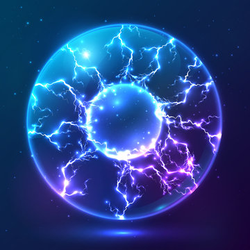 Blue shining vector plasma ball