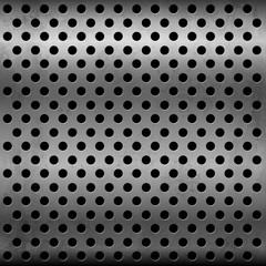 Gray metallic vector plate with perforation