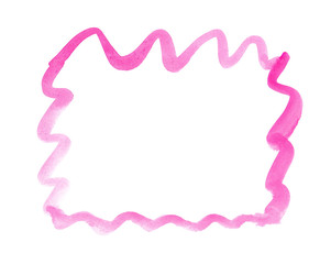 Wavy frame drawn with magenta paint