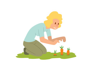 Garden harvest people vector character