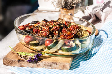 Baked ratatouille with vegetables