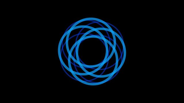 loading screen circular, blue on black background - 4k 30fps loop - video texture, seamless animated element