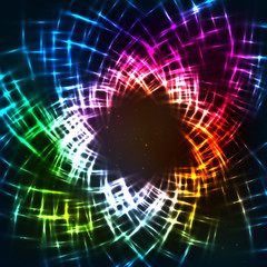 Abstract colorful neon grid vector background