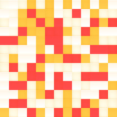 White and orange vector mosaic seamless pattern