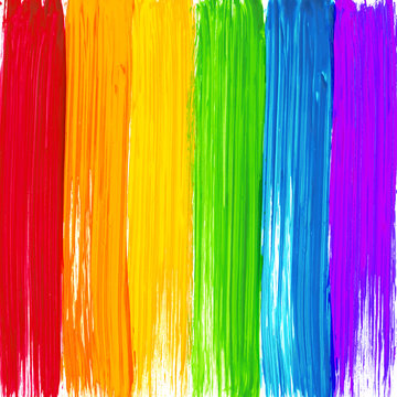 Bright Rainbow Paint Strokes Background