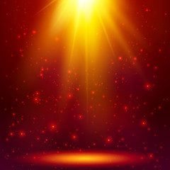 Fototapeta premium Red shining magic vector light background