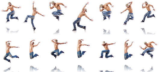 Dancer dancing dances isolated on white