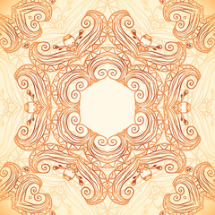 Ornate vintage seamless pattern in mehndi style