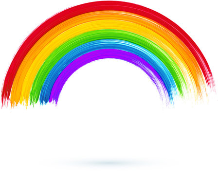 Acrylic painted rainbow, vector illustration