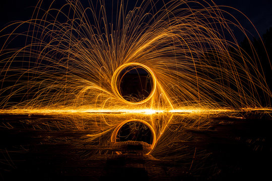 Burning Steel Wool Fireworks