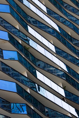 Obraz premium Abstract of Irregular Blue Glass Balcony
