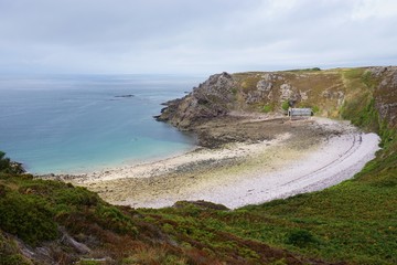 The coastal town of Erquy in Brittany, France