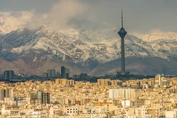 Wandcirkels aluminium Teheran skyline van de stad © Emanuele Mazzoni