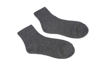 gray socks isolated on white background