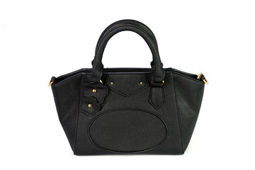 Black female bag isolated over white
