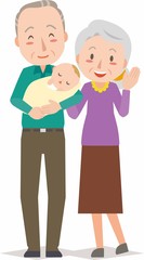 Senior couple with baby grandson