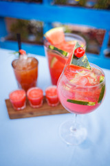 Summer cocktails on the basis of watermelon