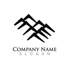 abstract mountain outdoor logo template
