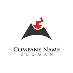 abstract mountain outdoor logo template