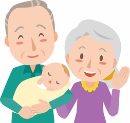 Senior couple with baby grandson