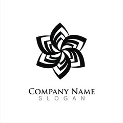 pink lotus spa flowers logo template