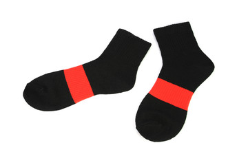 black red socks isolated on white background