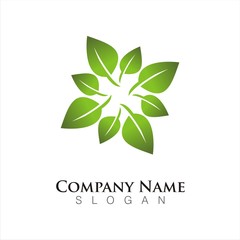 leafs eco concept logo template