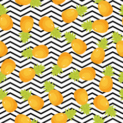 Pineapples seamless pattern