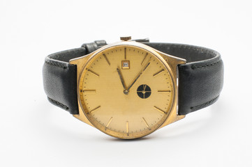 Vintage Wrist watches on white background.