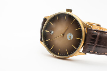 Vintage Wrist watches on white background.