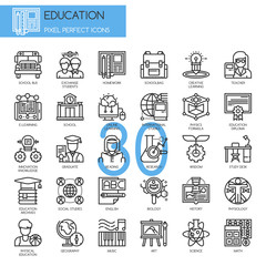 Education , Thin Line and Pixel Perfect Icons