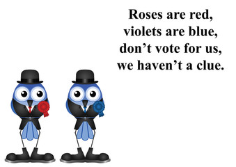 Do not vote for us poem comical left and right wing politicians 