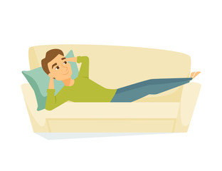 Man lying on the sofa