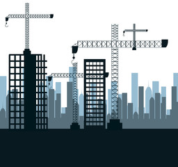 city under construction background icon