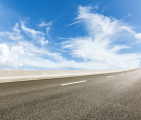 new asphalt roads and the blue sky