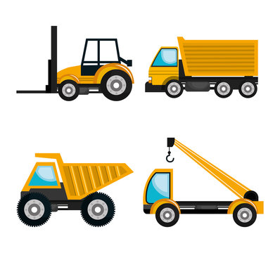 set vehicles construction machinery