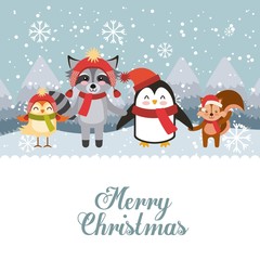 Fototapeta na wymiar cute animal merry christmas isolated icon