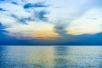 Sunrise, beach, raincloud