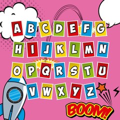 comic font alphabet pop art