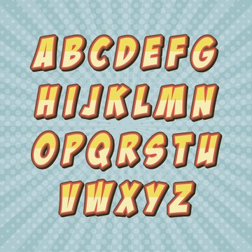 comic font alphabet pop art