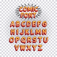 comic font alphabet pop art