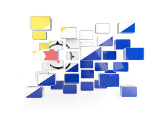 Flag of bonaire, mosaic background