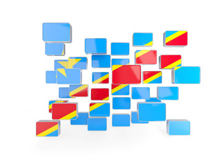 Flag of democratic republic of the congo, mosaic background