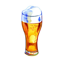 glass mug hand drawn in watercolor