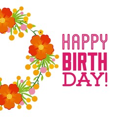 happy birthday celebration poster floral