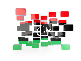 Flag of libya, mosaic background