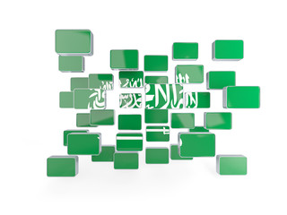 Flag of saudi arabia, mosaic background