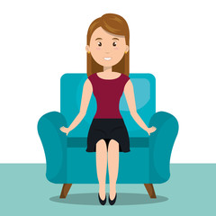 woman sitting on sofa icon