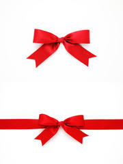 Red gift bows and ribbon